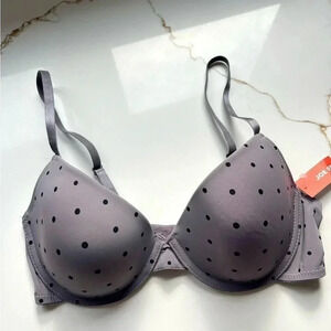 Joe Fresh  gray black polka dot bra NWT 34D